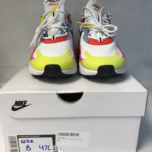 Nike Womens Nike Air Max 270 React Running shoe. Size 8 - Picture 3 of 4
